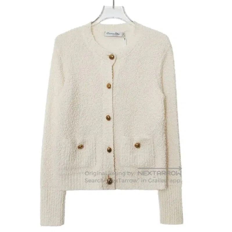 Dior Dior White Cotton Blend Women's Cardigan . Size M / US 6-8 / IT 42-44 - 1 Thumbnail