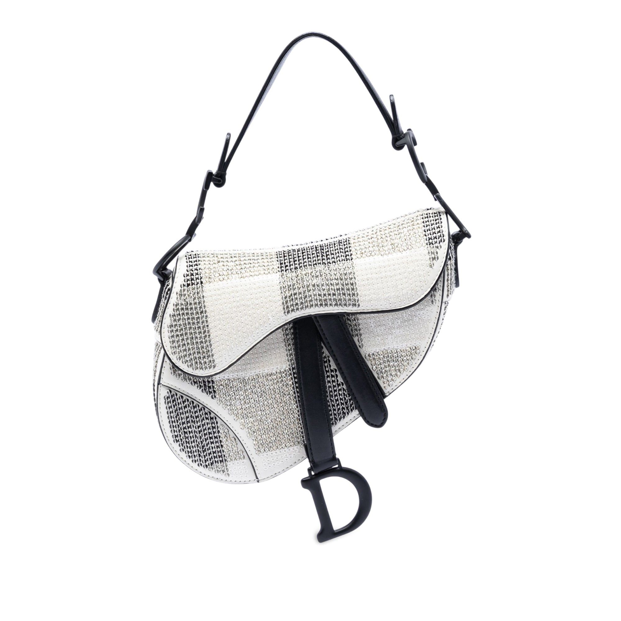 Dior Mini Sequin and Beads Embellished Calfskin Saddle Bag Size ONE SIZE - 1 Thumbnail