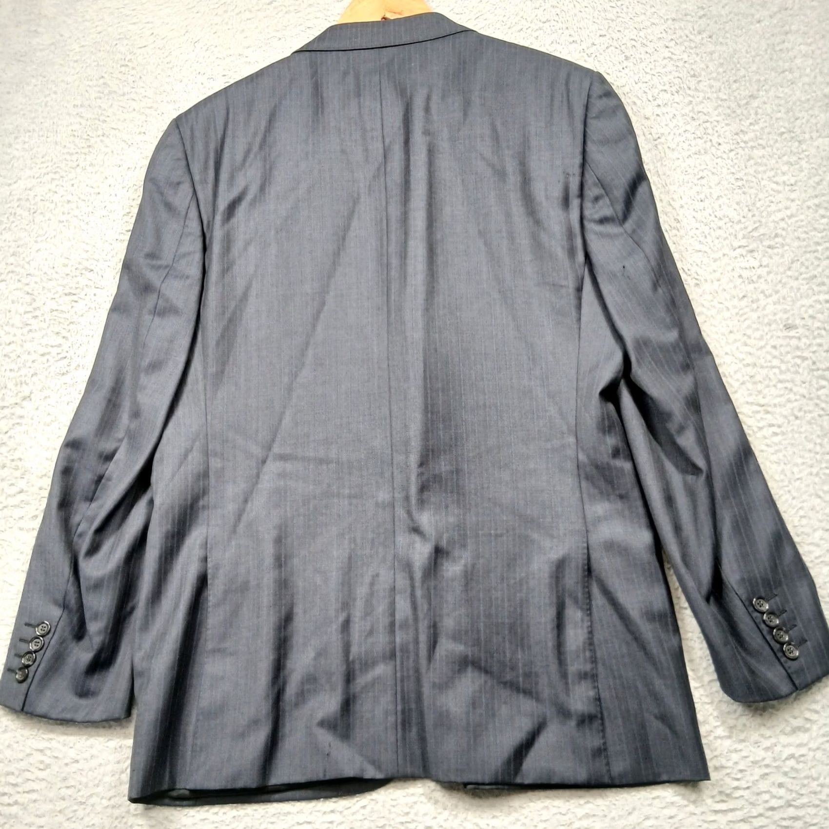 Joseph Joseph Bach Sartoriale Blazer Gray Wool Pinstripe 52R Men Button Notched Lapel Formal Business Size 52R - 3 Thumbnail