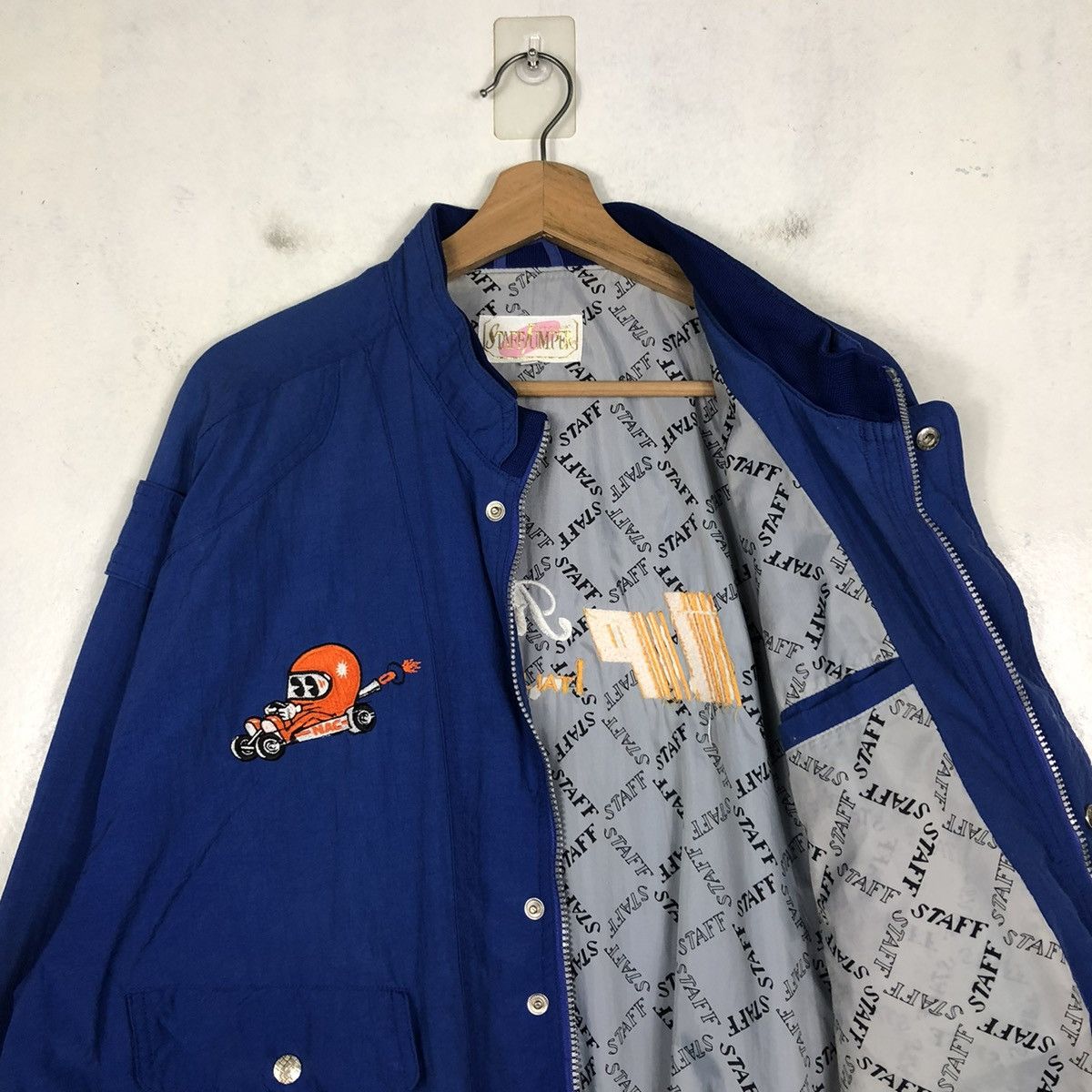 Vintage 📌VINTAGE BOMBER JACKET ITALIANA PETROLI RACING BIG LOGO Size US L / EU 52-54 / 3 - 12 Thumbnail