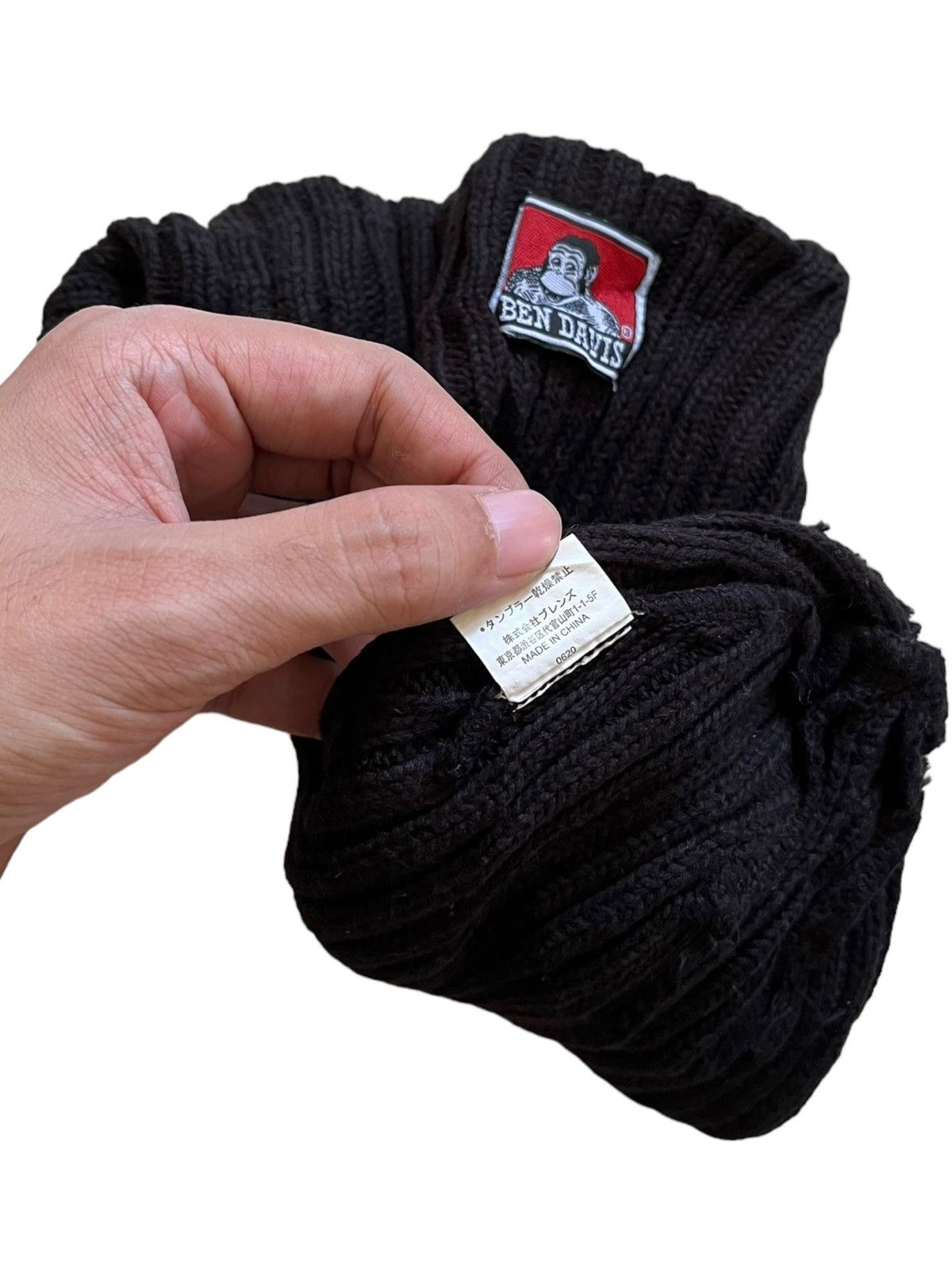 Ben Davis × Vintage Vintage Ben Davis Logo Style Black Beanie Snow Cap Size ONE SIZE - 5 Thumbnail
