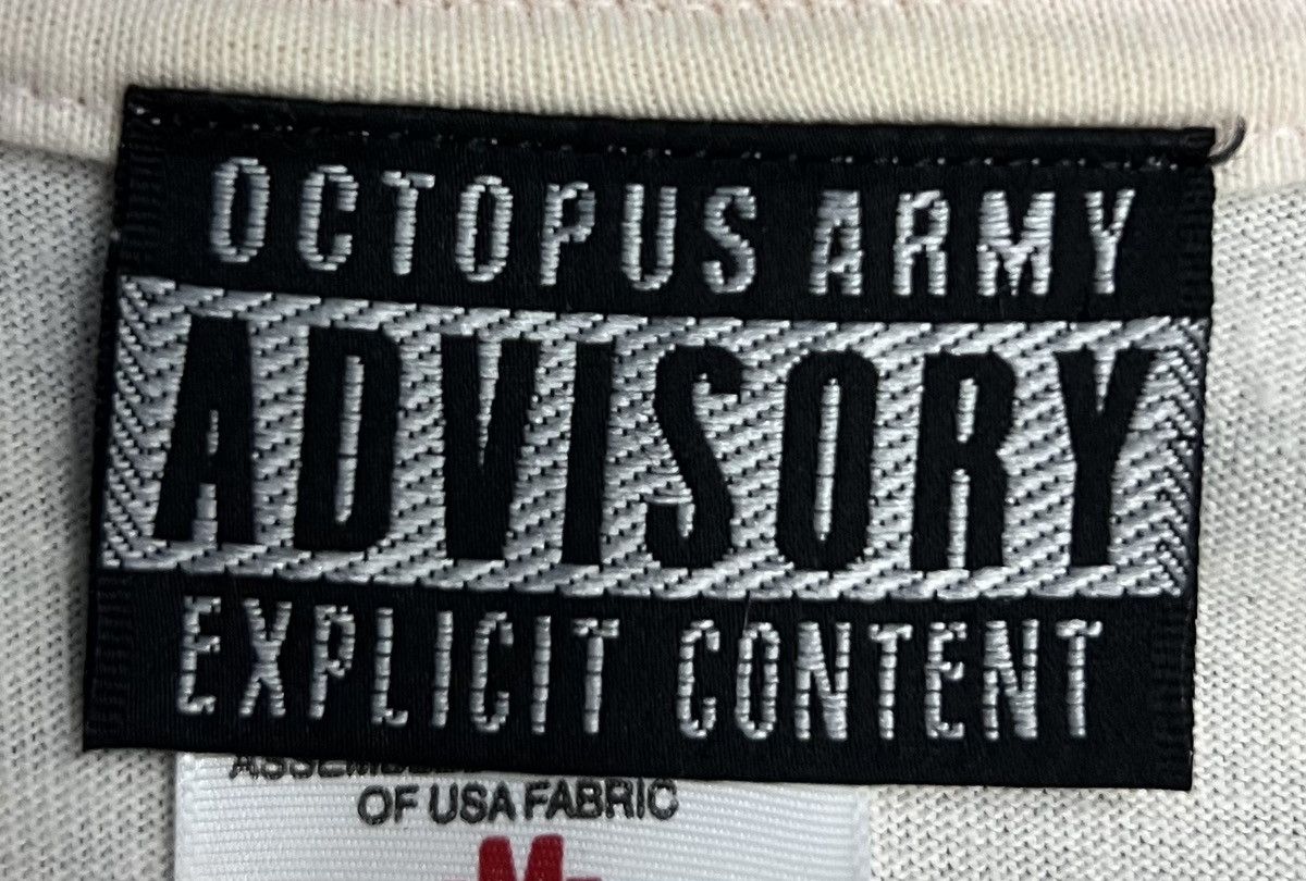 Anvil × Vintage VINTAGE ANVIL OCTOPUS ARMY ADVISORY EXPLICIT CONTENT SHIRT Size US M / EU 48-50 / 2 - 8 Thumbnail