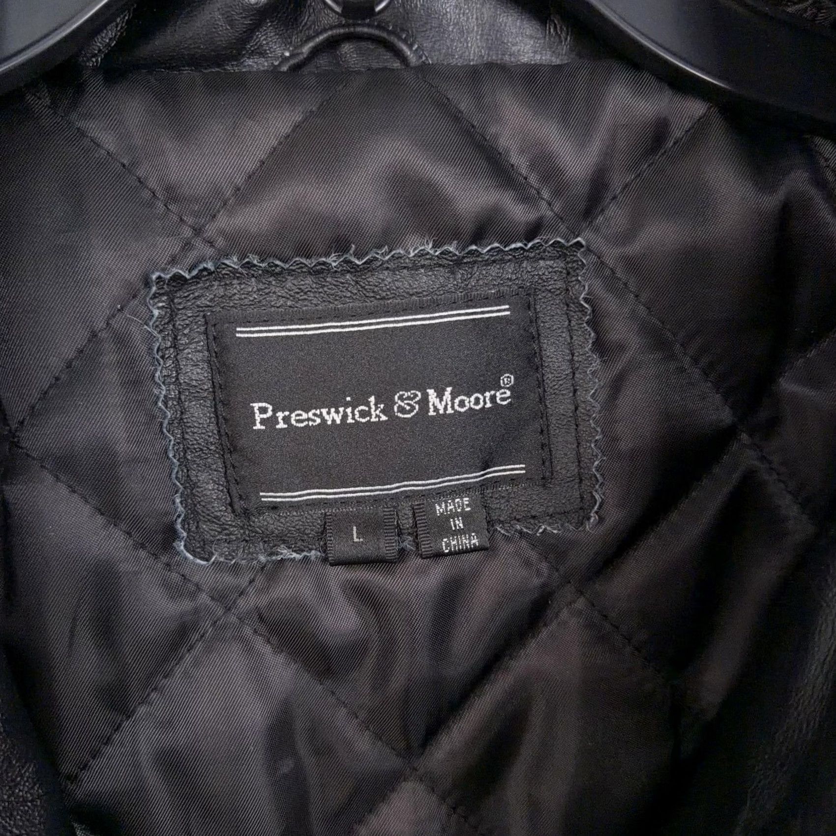 Vintage Preswick & Moore Jacket Mens Large Black Leather Quilted Zip Pockets Insulated Size US L / EU 52-54 / 3 - 3 Thumbnail