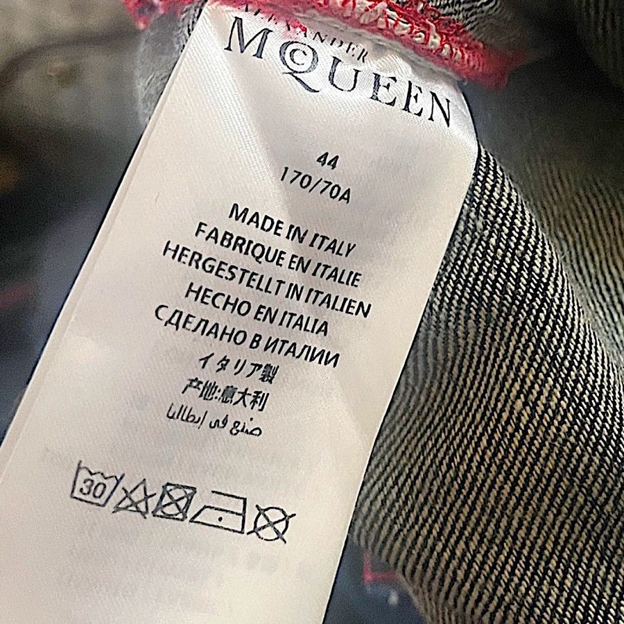 Alexander McQueen Authentic Vintage McQueen Embroidered Poetic Writing Denim Size US 31 - 12 Thumbnail