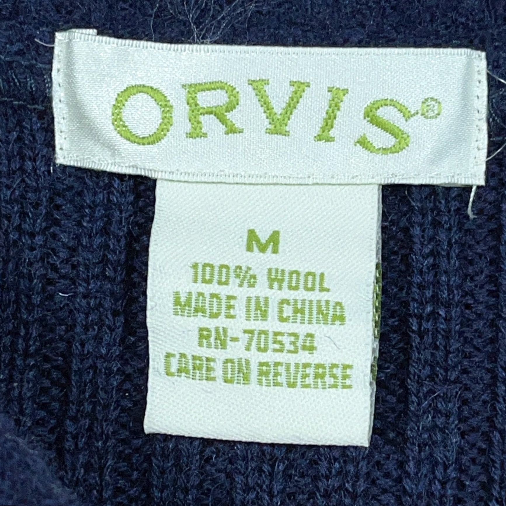 Orvis Orvis Cardigan Wool Knit Full Zip Navy Blue Women Medium Mock Neck Casual Fall Winter All Seasons Regular Knit Style Size M / US 6-8 / IT 42-44 - 3 Thumbnail