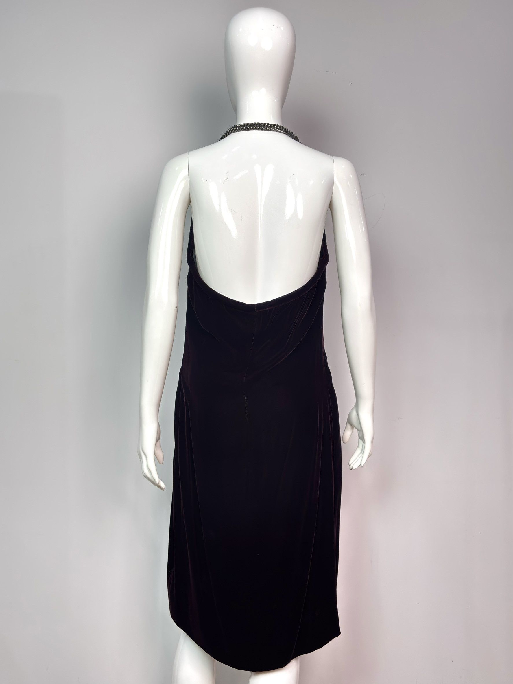Hermes Hermès Paris Burgundy Silk Velvet Halter Dress Size XS / US 0-2 / IT 36-38 - 3 Thumbnail