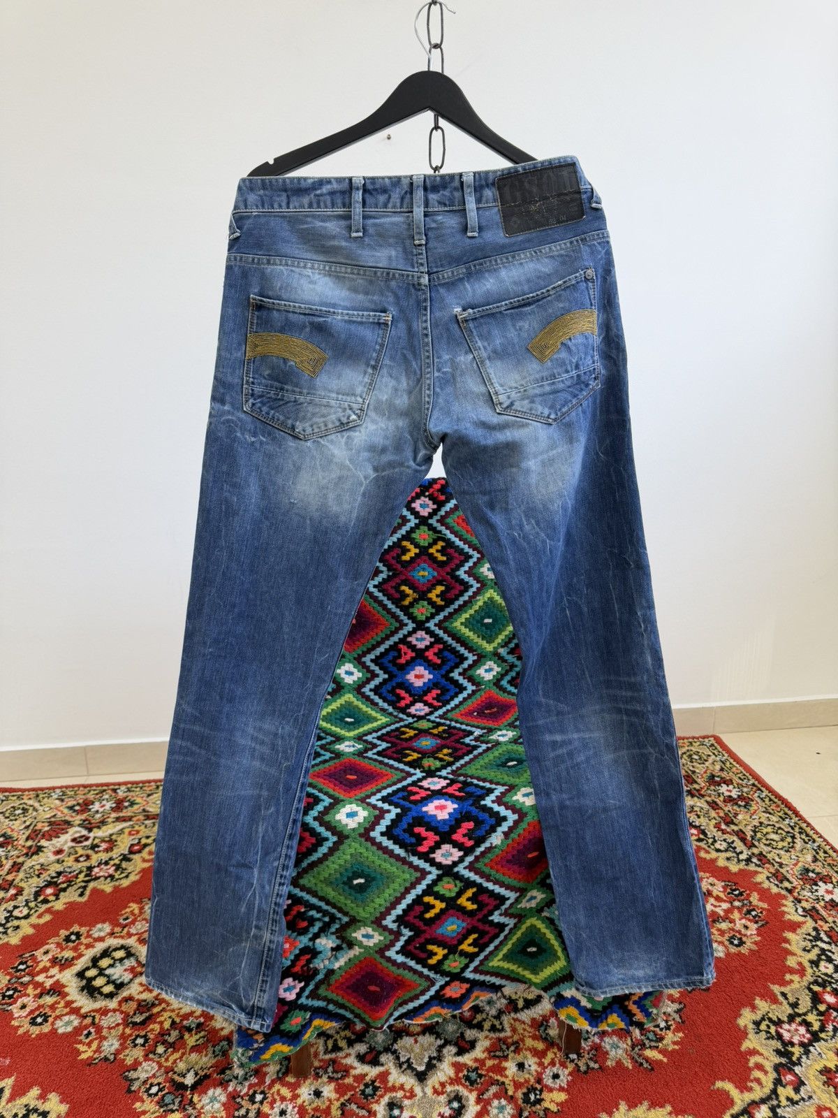 G-Star 00s G Star Tornado Mart Style Buckle Back Washed Denim Jeans Size US 32 / EU 48 - 9 Thumbnail