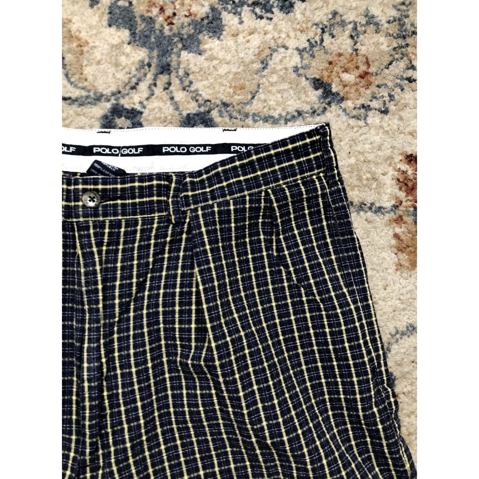 Polo Ralph Lauren Polo Golf Shorts Mens 34 Blue Yellow Plaid Preppy Pleated 100% Cotton Short Size US S / EU 44-46 / 1 - 3 Thumbnail