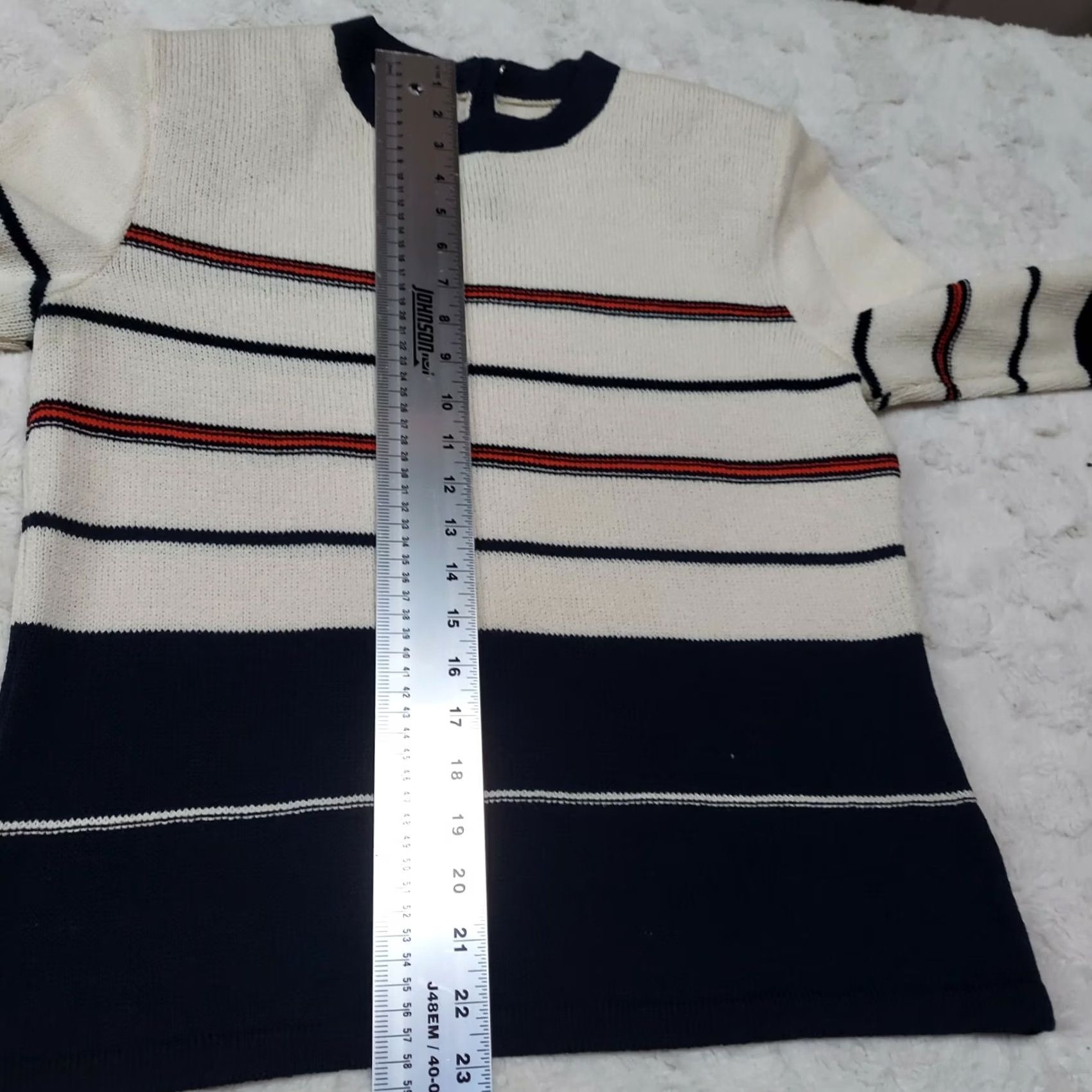 St. John VINTAGE SJK ST. JOHN Womens Knit Pullover Sweater 6 Black Ivory Striped Crew Neck Raglan Sleeve Size M / US 6-8 / IT 42-44 - 4 Thumbnail