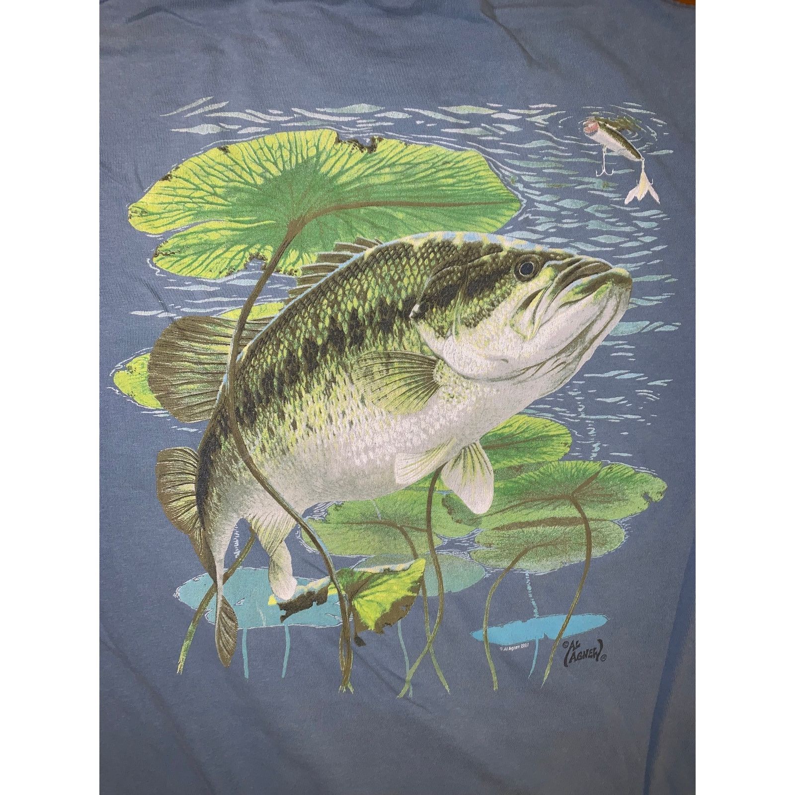 Other × Vintage Bass Fish T Shirt 2007 Vtg Fishing Pocket Tee Distressed L Size US L / EU 52-54 / 3 - 1 Thumbnail