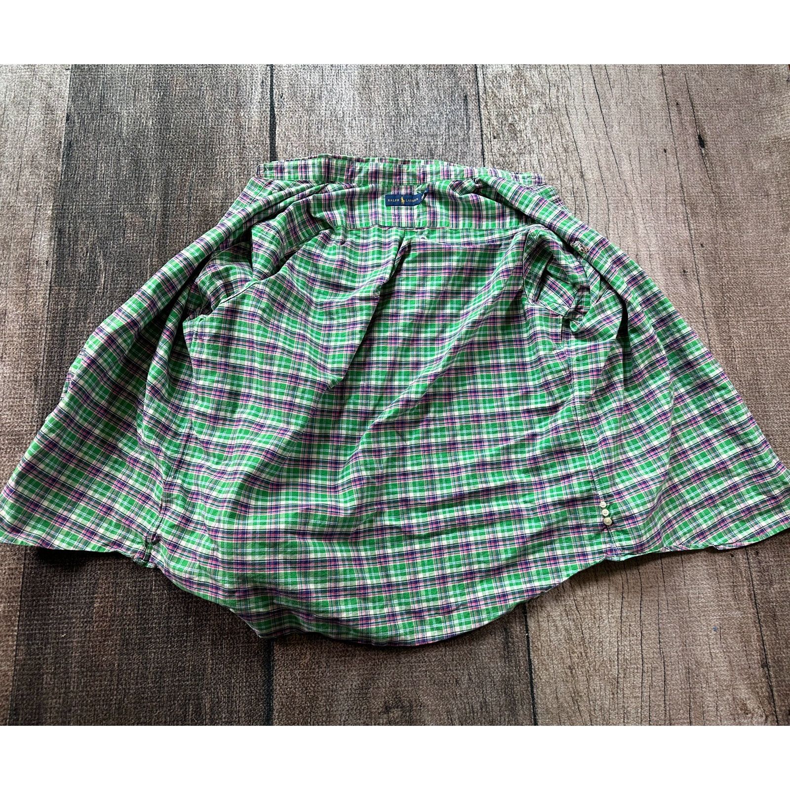 Ralph Lauren Ralph Lauren Green Plaid Cotton Shirt XXL Mens Preppy Polo Size US XXL / EU 58 / 5 - 6 Thumbnail