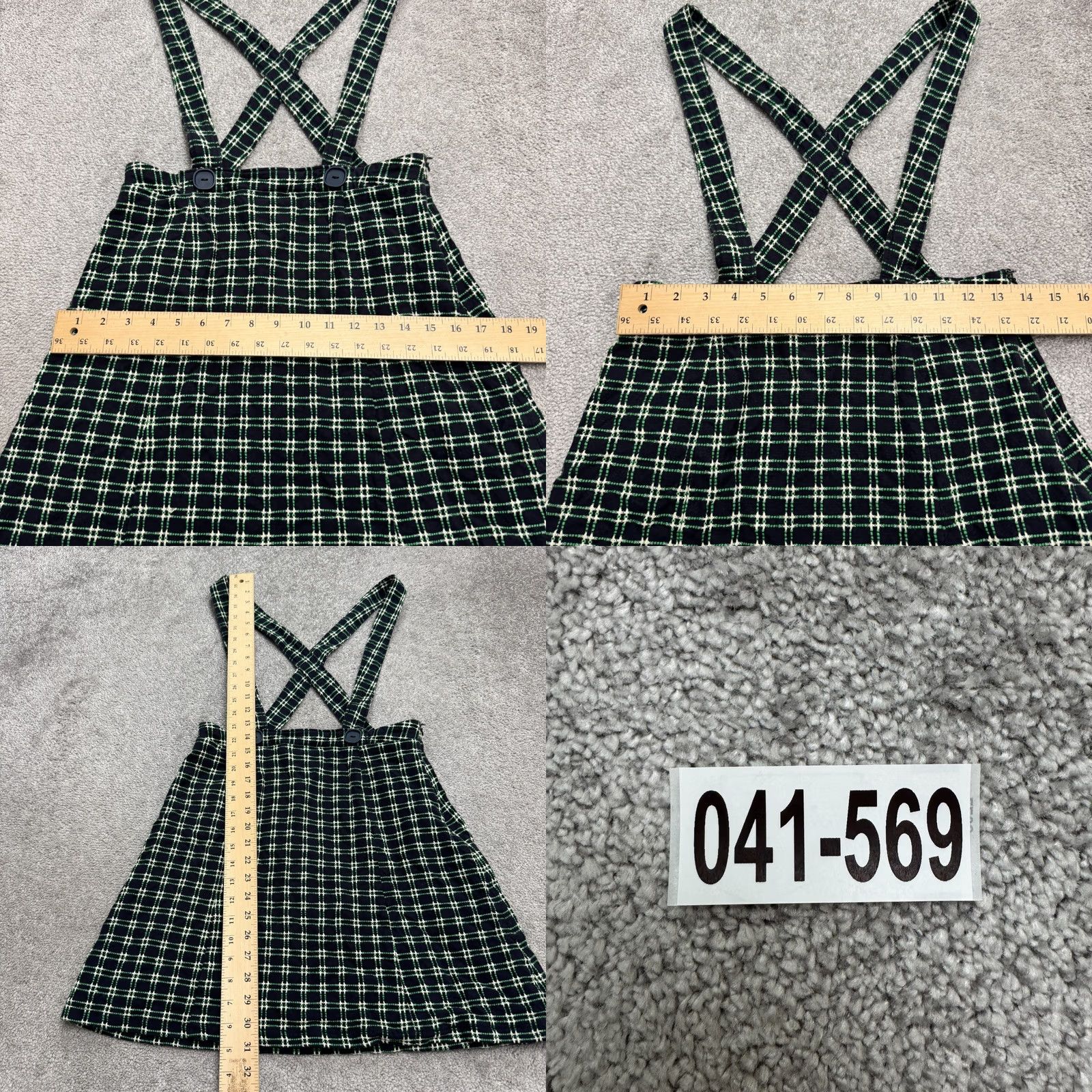 Anthropologie Maeve By Anthropologie Plaid Suspender Pinafore Jumper Dress Womens 6 Navy Green Plaid Sleeveless Multicolor 6 Womens Size M / US 6-8 / IT 42-44 - 9 Thumbnail
