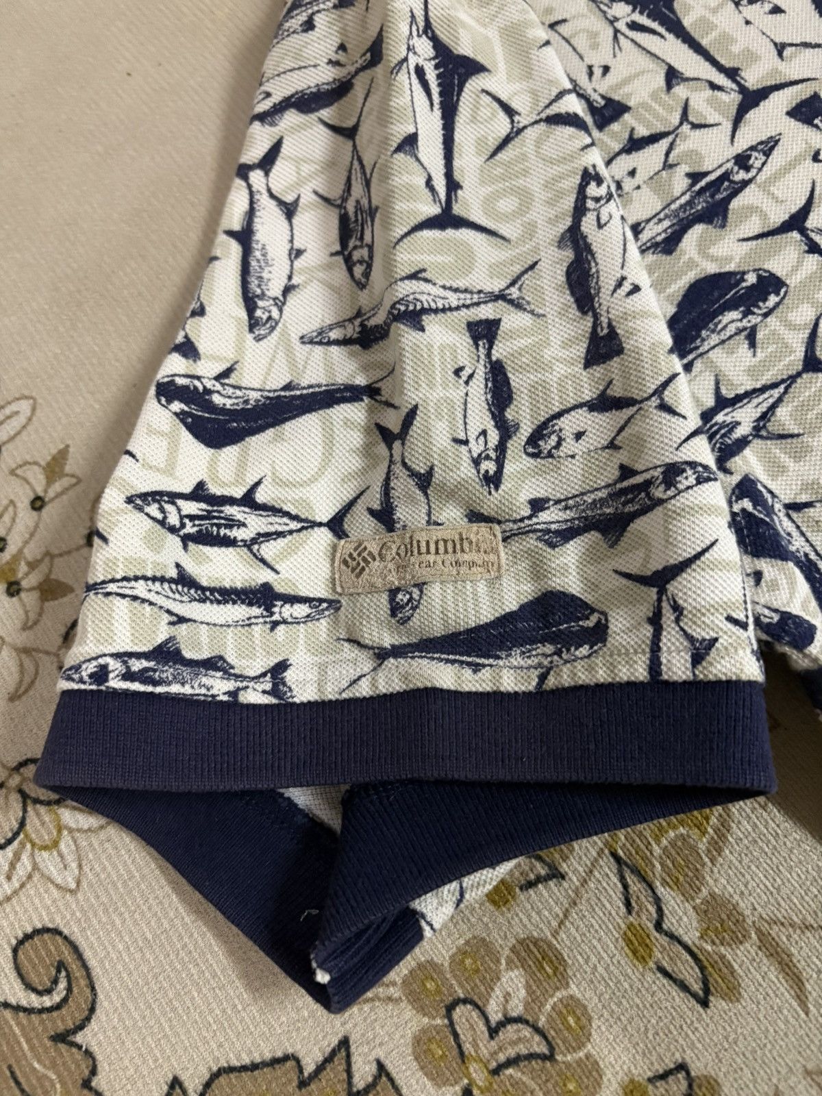 Columbia × Japanese Brand × Vintage Vintage Columbia Full Print Fish Polo Tee Size US XL / EU 56 / 4 - 6 Thumbnail