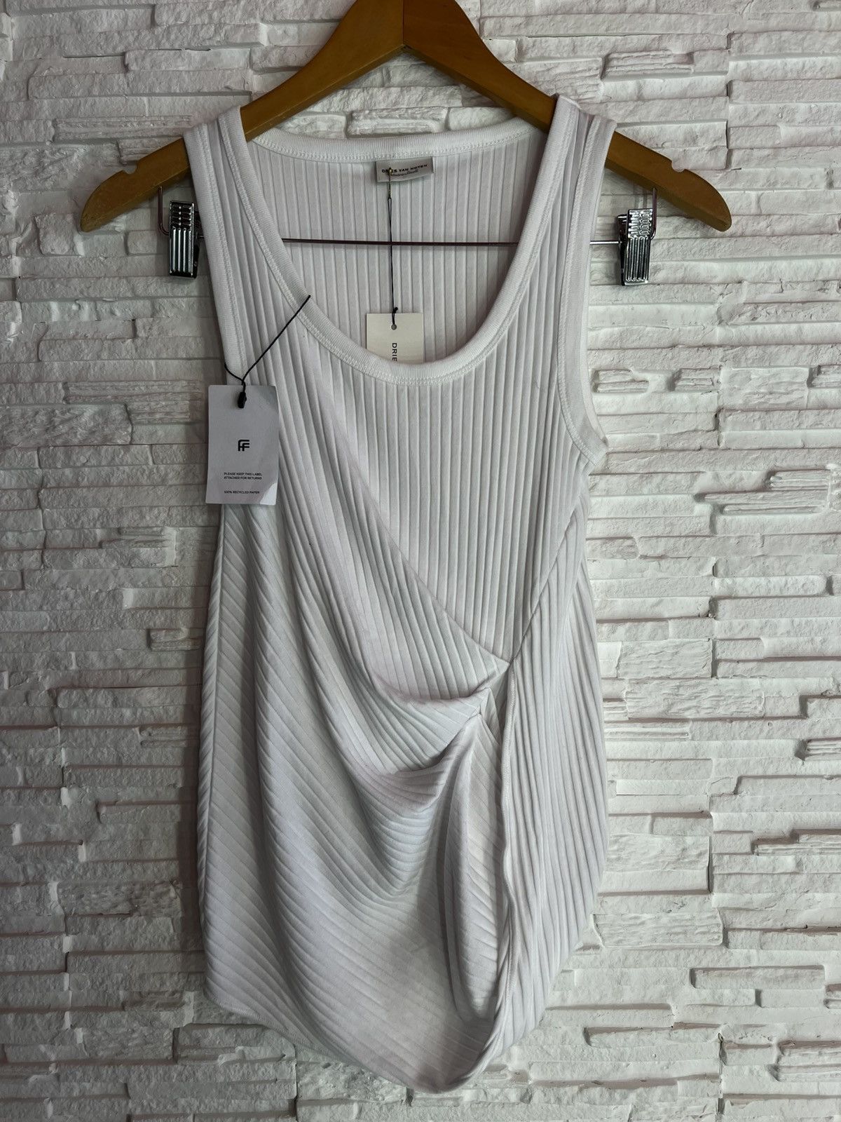 Dries Van Noten Dries Van Noten Hoga Asymmetric Ribbed Tank Top Size XS / US 0-2 / IT 36-38 - 5 Thumbnail