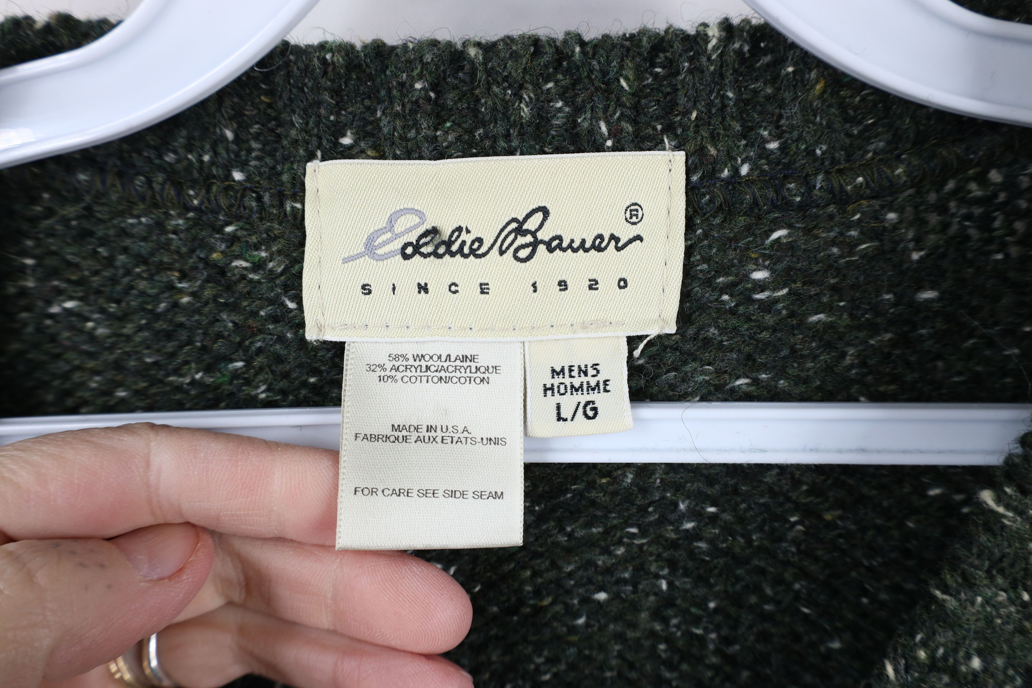 Eddie Bauer × Vintage Vintage 90s Eddie Bauer Fleck Wool Blend Knit Sweater USA Size US L / EU 52-54 / 3 - 6 Thumbnail