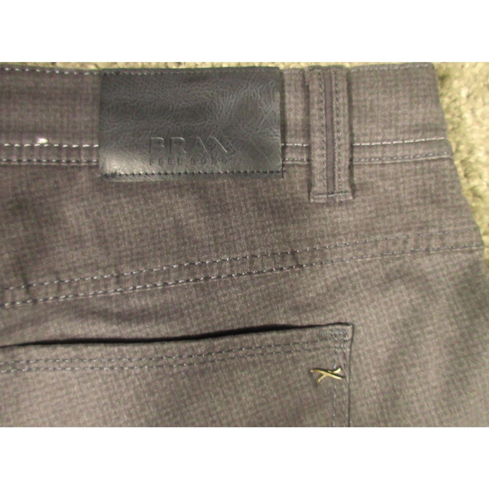 BRAX Brax Pants Mens 38x33 Gray Regular Chino 5-Pocket Flat Front Stretch Cotton Polyester Viscose EUC Size US 38 / EU 54 - 7 Thumbnail