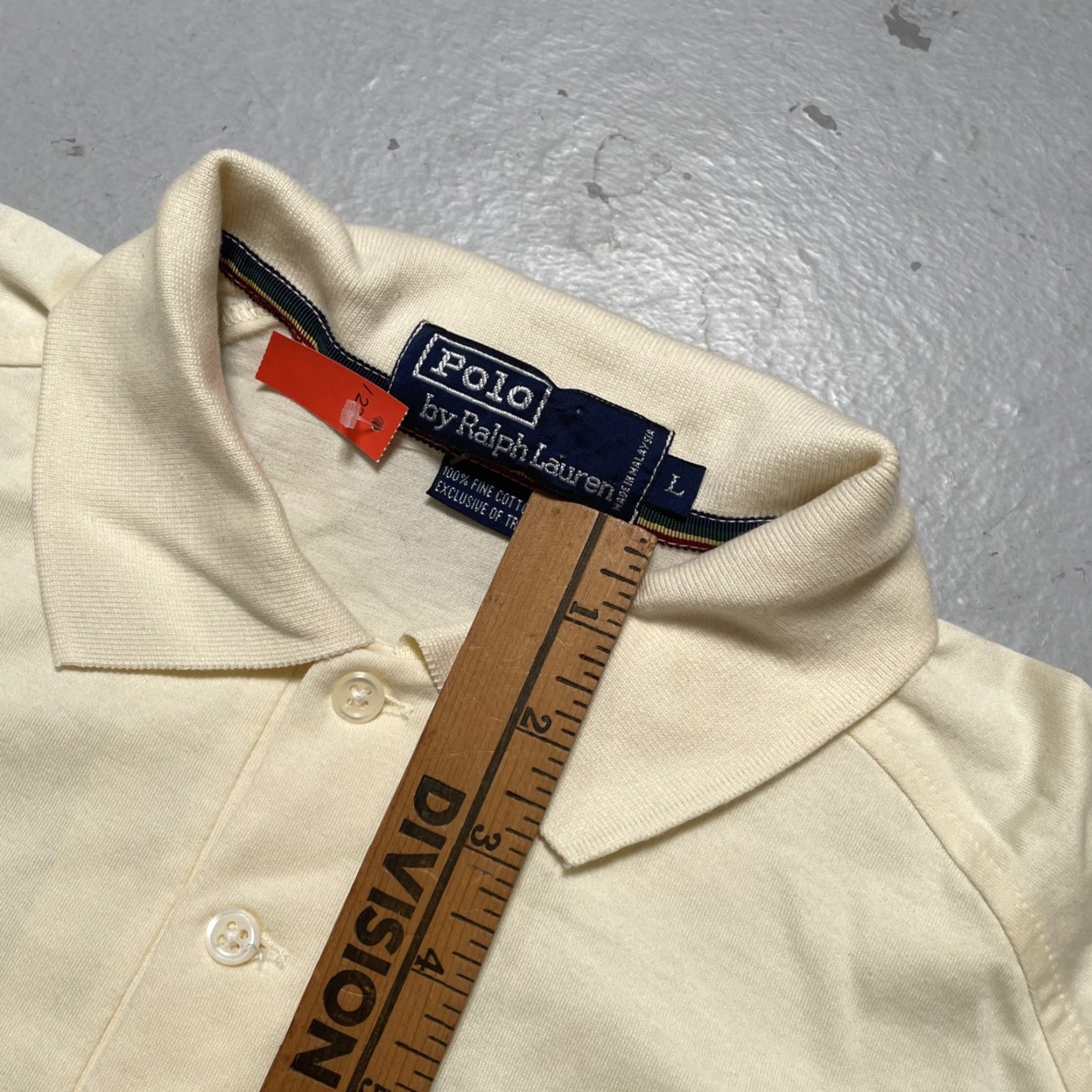 Polo Ralph Lauren VINTAGE Polo Ralph Lauren Polo Shirt Golf Crest Shield 1990s Unisex Adults L Natural Cotton NWOT Shirts Mens Size US L / EU 52-54 / 3 - 5 Thumbnail
