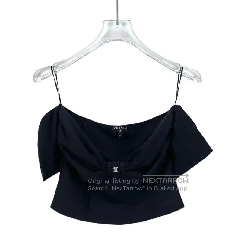 Chanel Chanel Black Off-Shoulder Short Sleeve Top . Size XS / US 0-2 / IT 36-38 - 1 Thumbnail
