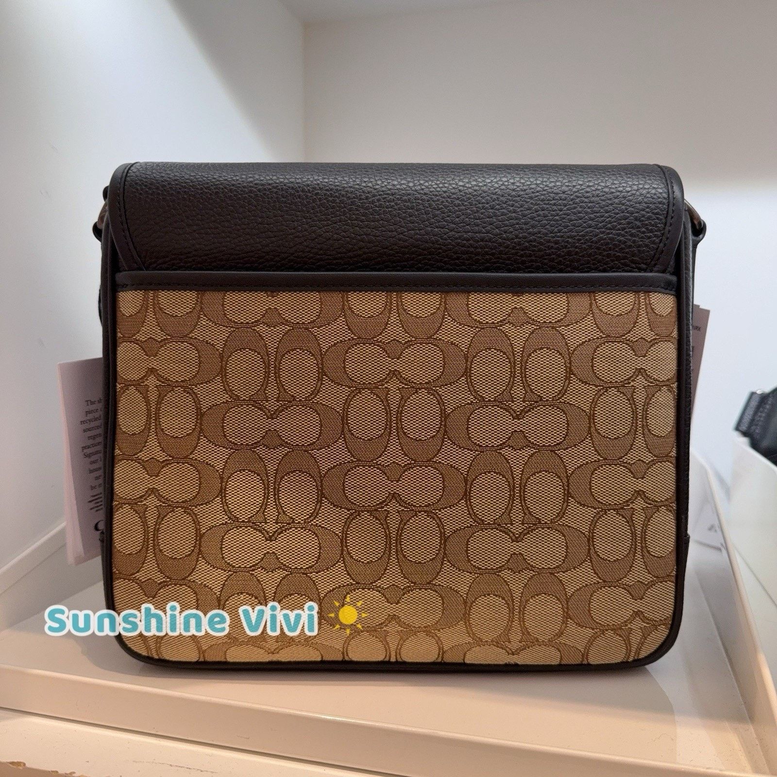 Coach NWT COACH Sprint Map Bag 25 Signature CE534 Tan/Black Size ONE SIZE - 6 Thumbnail