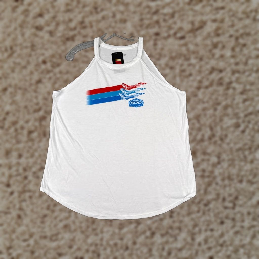NASCAR Nascar Shirt Women 2XL White Tank Sleeveless Daytona 500 Thunderbirds F-16 Casual Tank Top Womens 2XL Nascar Shirt Size XXL / US 16-18 / IT 52-54 - 1 Thumbnail