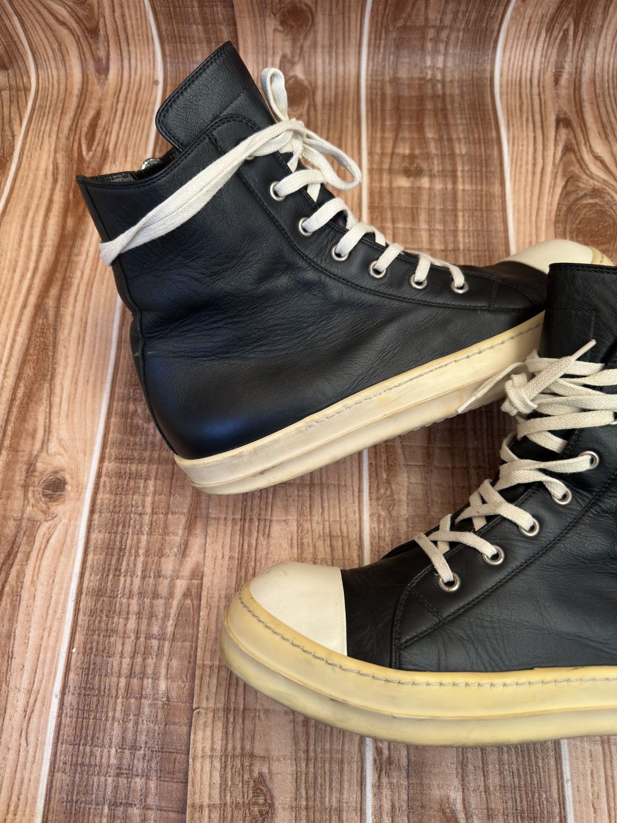 Rick Owens W16 Mainline Rick Owens Black Milk Hightop Sneaks Size US 8 / EU 41 - 9 Thumbnail