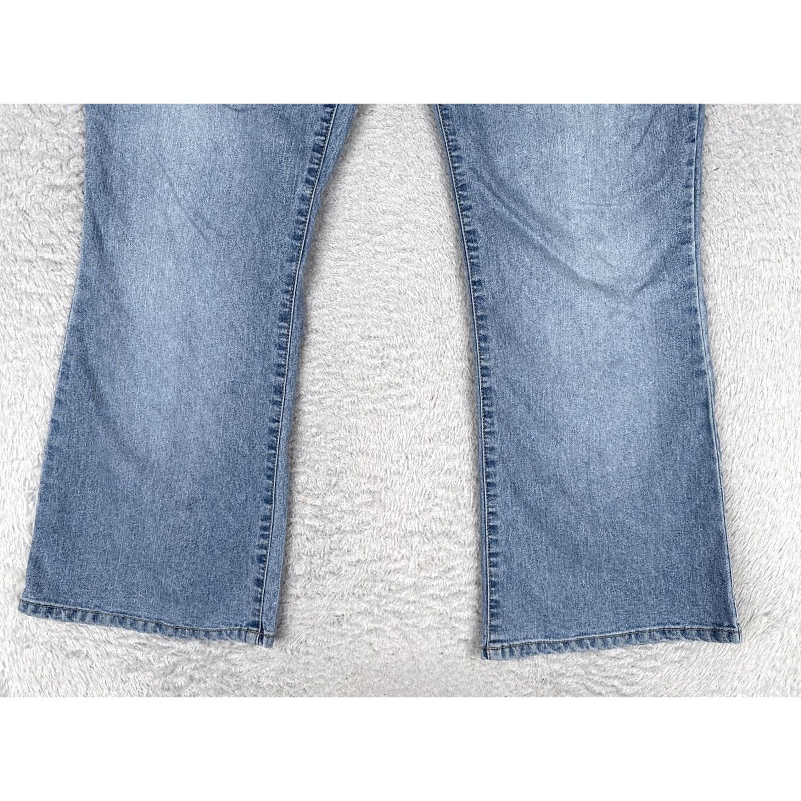 Vintage Duplex Jeans Bootcut Womens 12P Blue Light Wash High Rise Stretch 32x28 Denim Size 34" / US 12 / IT 48 - 2 Thumbnail