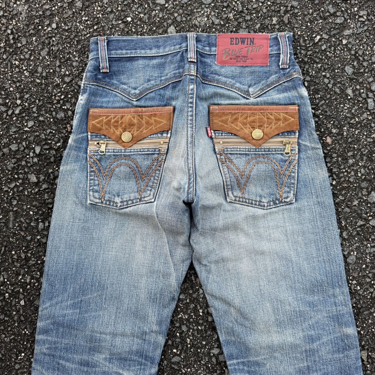 Edwin W32 VINTAGE EDWIN BLUE TRIP DENIM JEANS PANTS Size US 32 / EU 48 - 13 Thumbnail