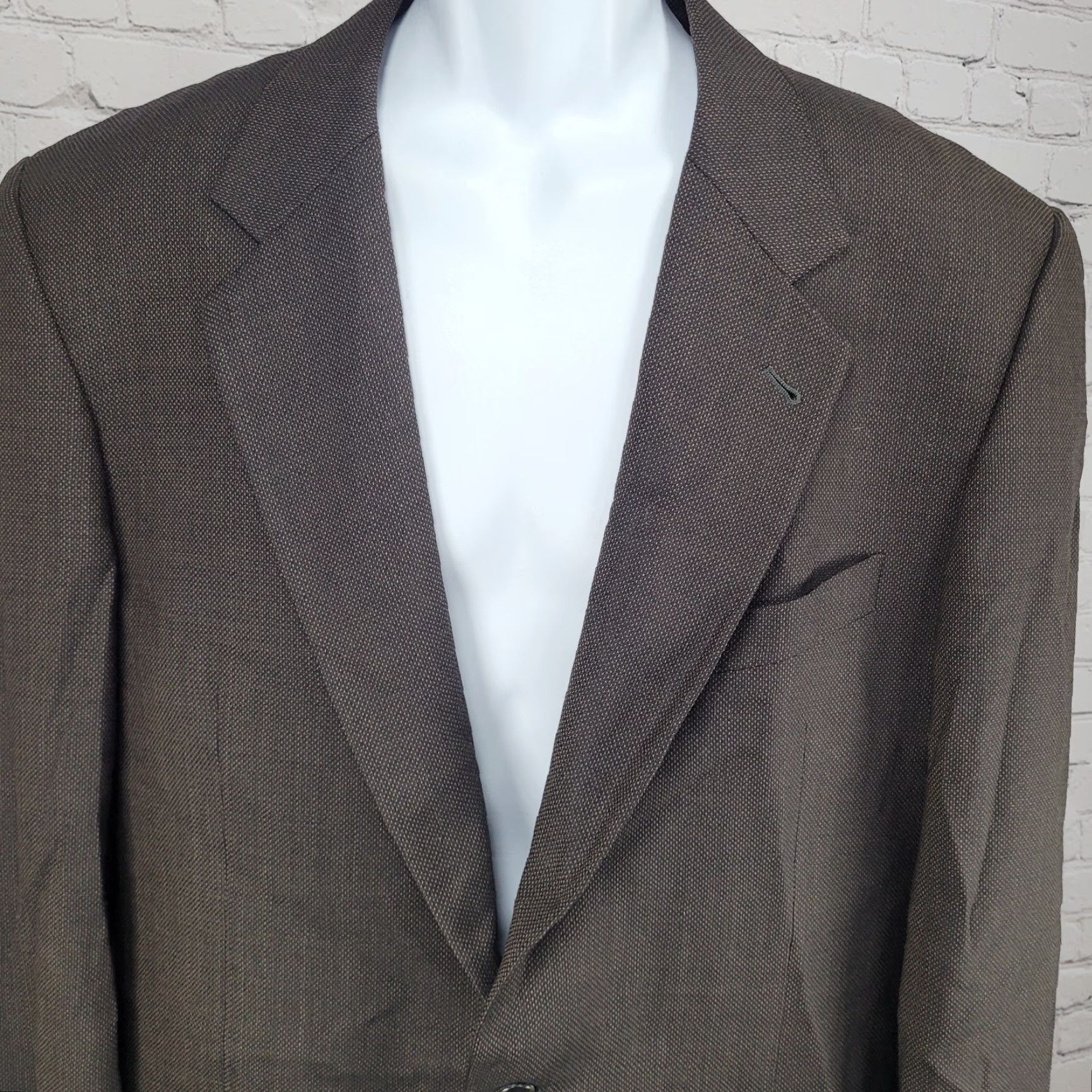 Joseph Abboud Joseph Abboud Blazer Men 44L Brown Wool 2-Button Ventless Notch Size 44R - 6 Thumbnail