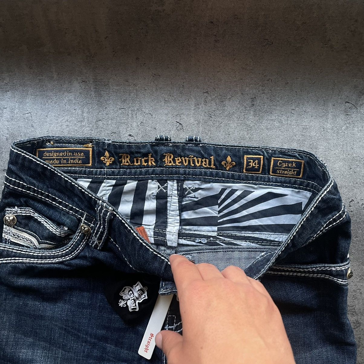Rock Revival × Vintage NWT Rock Revival Cyrek Chrome Hearts Style Pants Size US 34 / EU 50 - 7 Thumbnail
