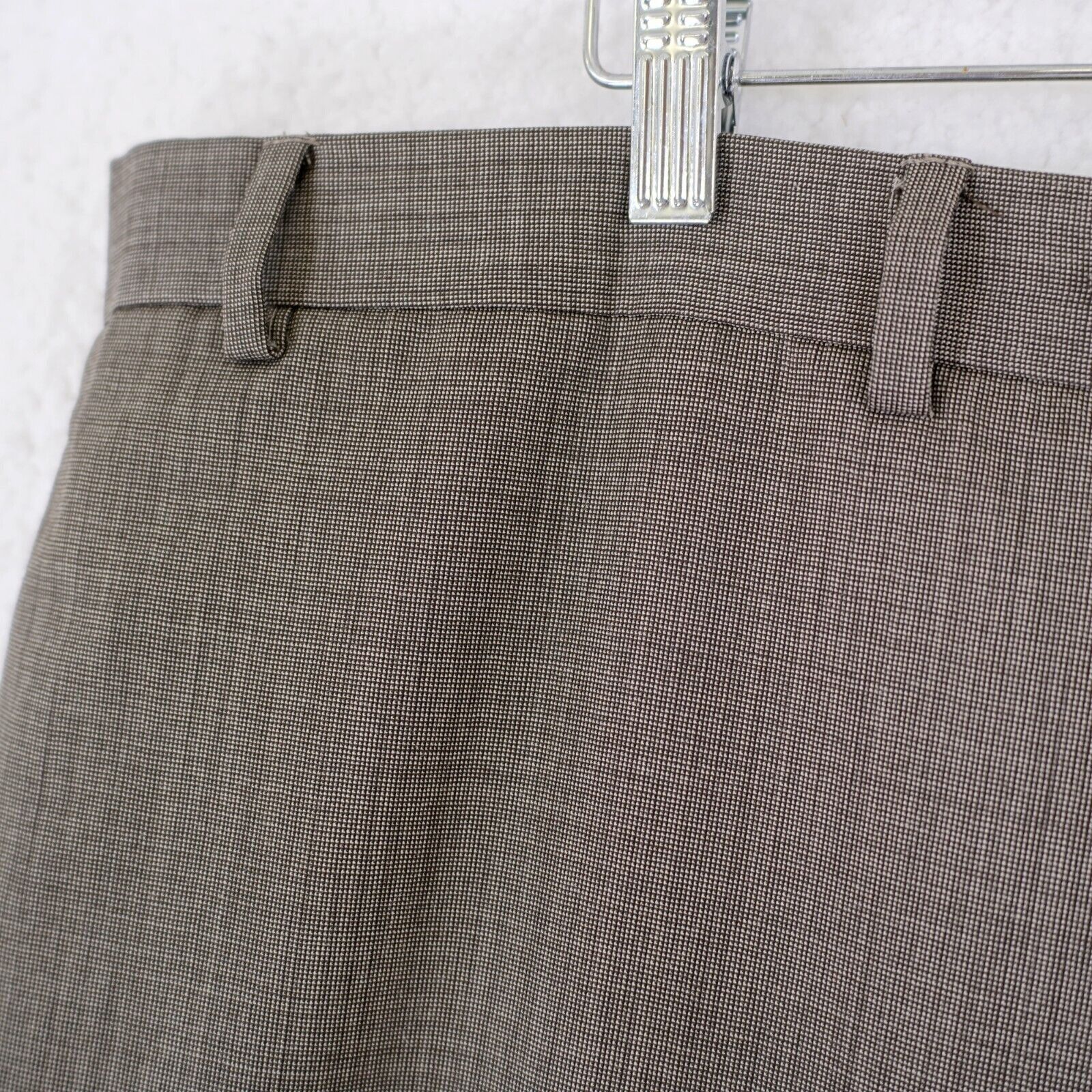 Joseph Abboud Joe Joseph Abboud Brown Wool Nailshead 40/27 Dress Pants Mid Size 40S - 2 Thumbnail