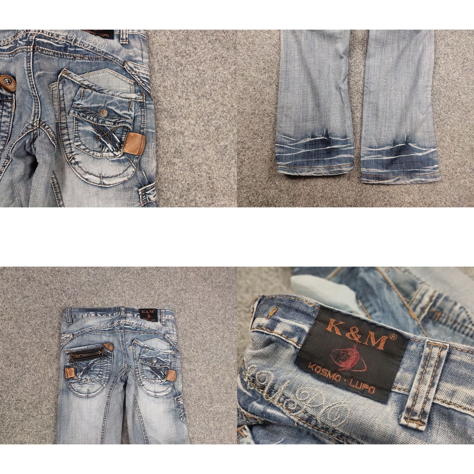 If Six Was Nine VINTAGE Kosmo Lupo Denim Jeans 32 34 Blue 5-Pocket Design Regular Fit Men's Y2K 90s Cowboy USA Vintage Opium Kosmo Size US 32 / EU 48 - 9 Thumbnail
