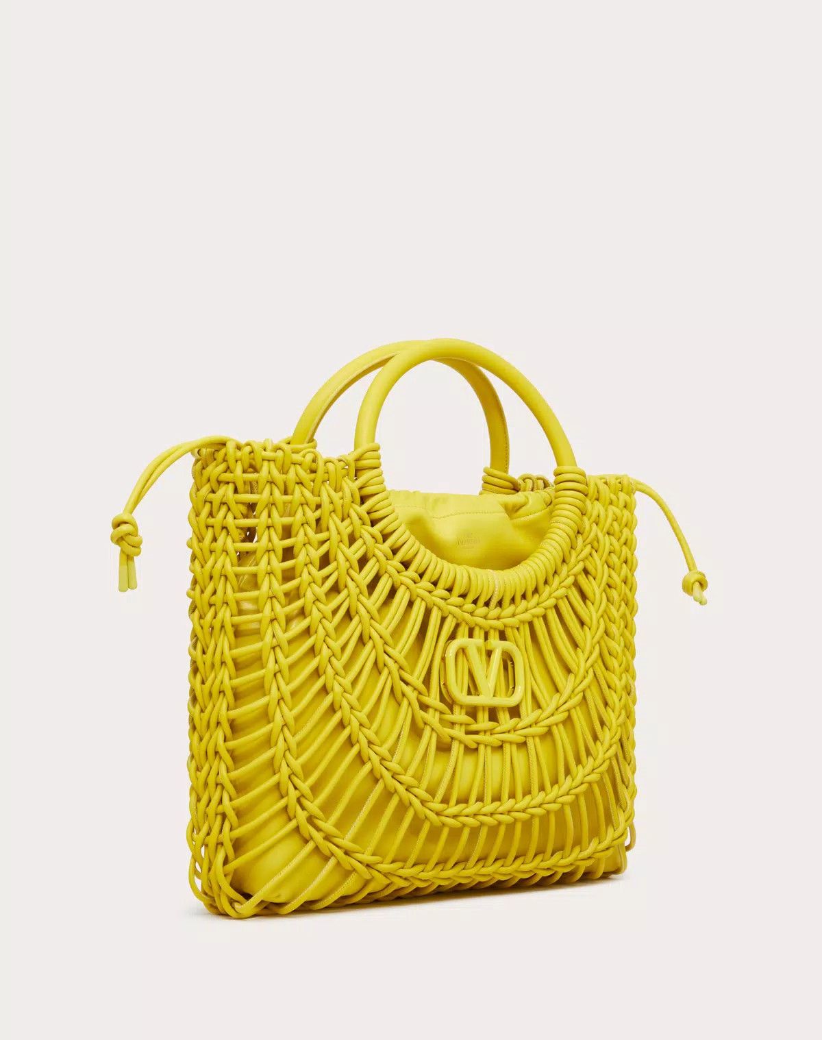Valentino oc11z0725 Size:OS/Allknots Woven Leather Shopper in Yellow Size ONE SIZE - 2 Thumbnail