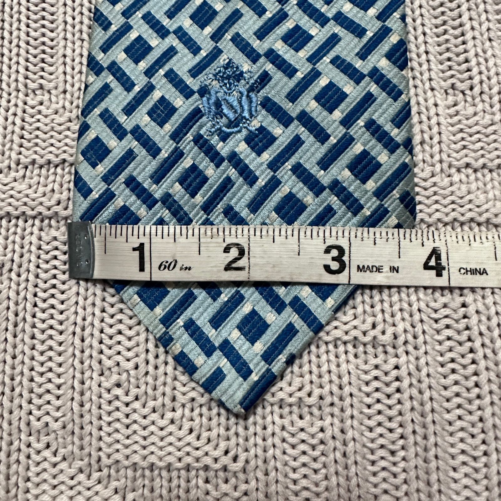Oleg Cassini Vintage Oleg Cassini Gimbels blue geometric men's tie Size ONE SIZE - 5 Thumbnail