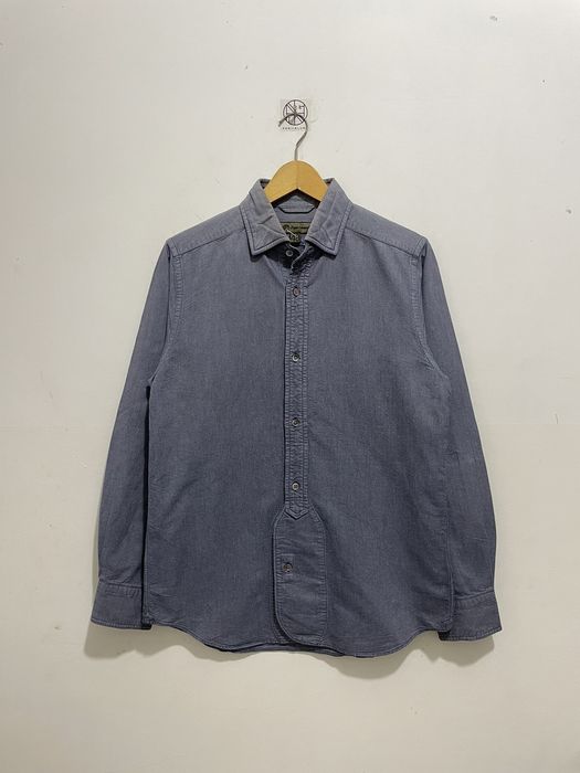 Nigel Cabourn Nigel Cabourn British Officers Shirt 48 Blue | Grailed