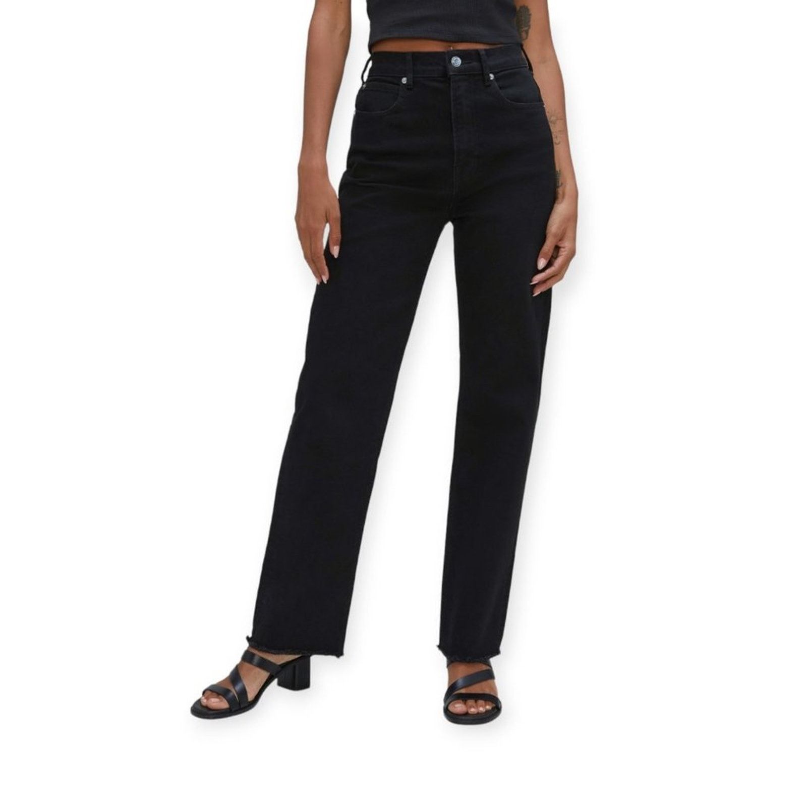 Everlane Everlane Way High Straight Jean Black Size 30 Size 30" / US 8 / IT 44 - 1 Thumbnail