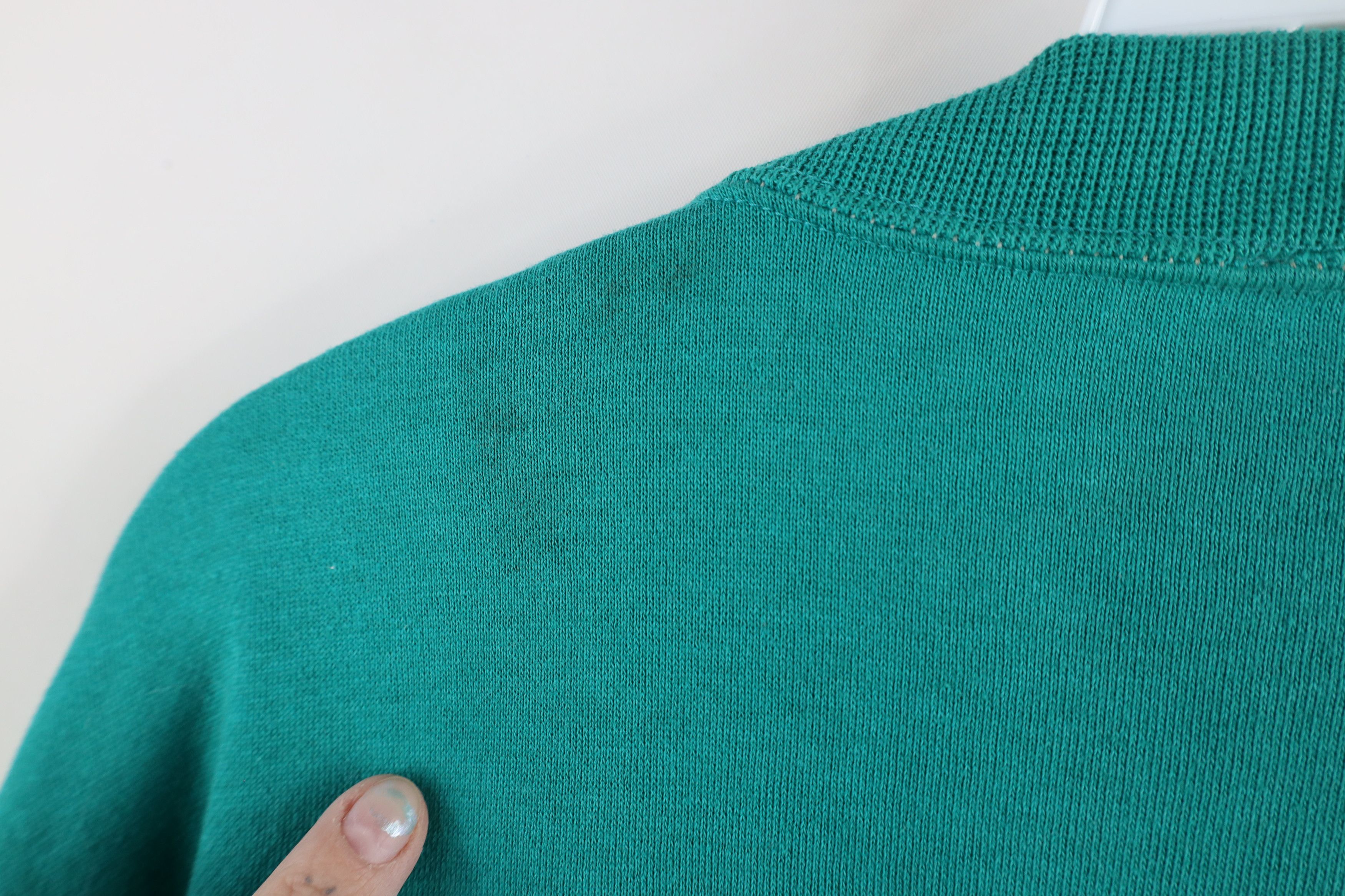 Vintage Vintage 90s Streetwear Blank Crewneck Sweatshirt Teal Size US XL / EU 56 / 4 - 10 Thumbnail