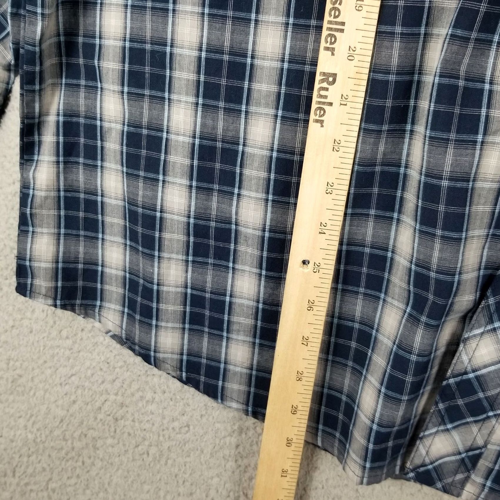 Wrangler Wrangler Western Shirt XXL Plaid Blue Long Sleeve Pearl Snap Sawtooth Button-Up Mens Size US XXL / EU 58 / 5 - 4 Thumbnail