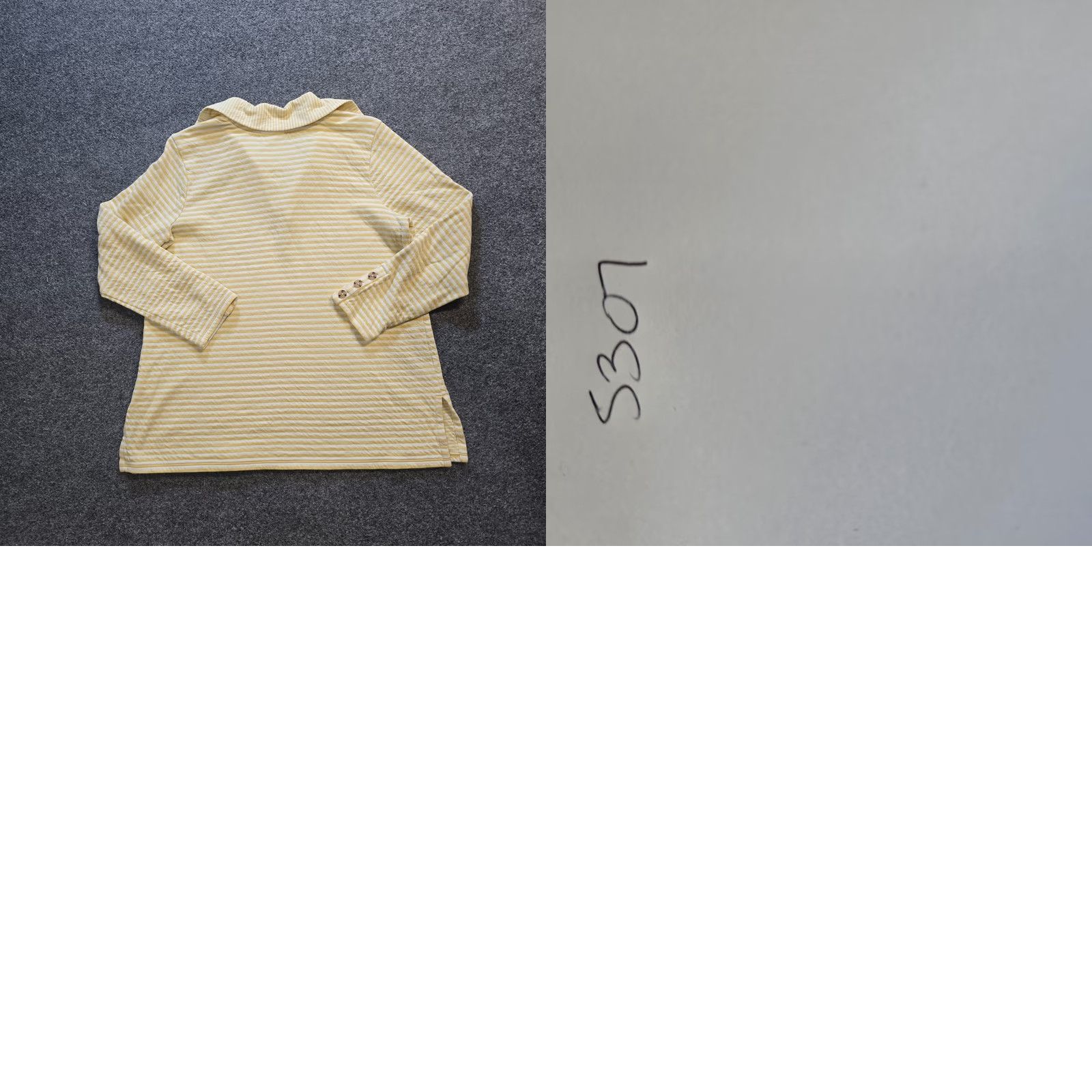 J. Jill J. Jill Top Womens Petite Medium Yellow Striped Collared Long Sleeve Casual Size PM Size M / US 6-8 / IT 42-44 - 8 Thumbnail
