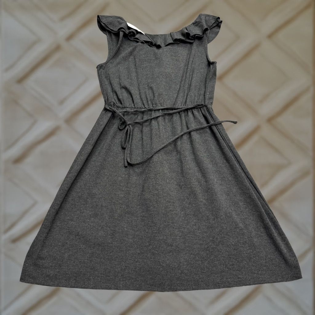 J.Crew J. Crew Ruffles Mini A-Line Dress Womens M Dark Gray Sleeveless V-Neck NWT Size M / US 6-8 / IT 42-44 - 1 Thumbnail