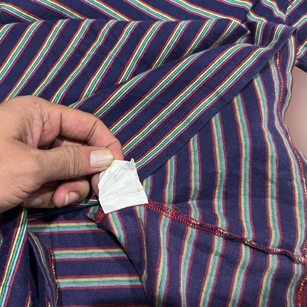 Japanese Brand × Jun Takahashi × Uniqlo VINTAGE 90s/Y2K UNIQLO PURPLE STRIPED TEE Size US L / EU 52-54 / 3 - 11 Thumbnail