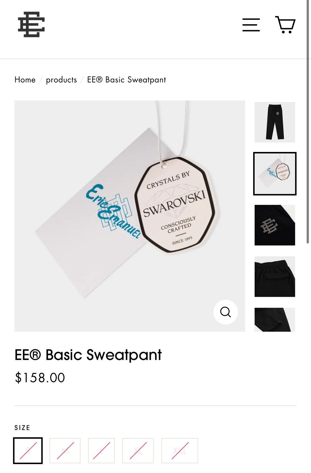 Eric Emanuel NEW Eric Emanuel x Swarovski Basic Sweatpant Medium Size US 34 / EU 50 - 9 Thumbnail