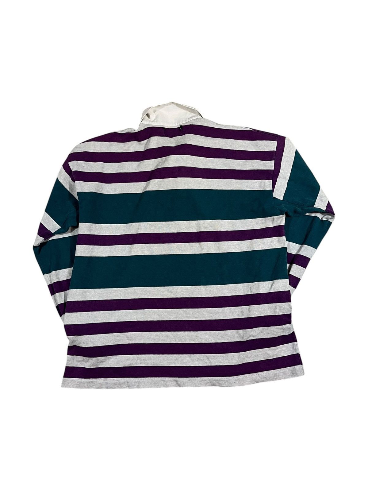 L.L. Bean Vintage 80s LL Bean Purple Striped Rugby Shirt Size US L / EU 52-54 / 3 - 2 Thumbnail