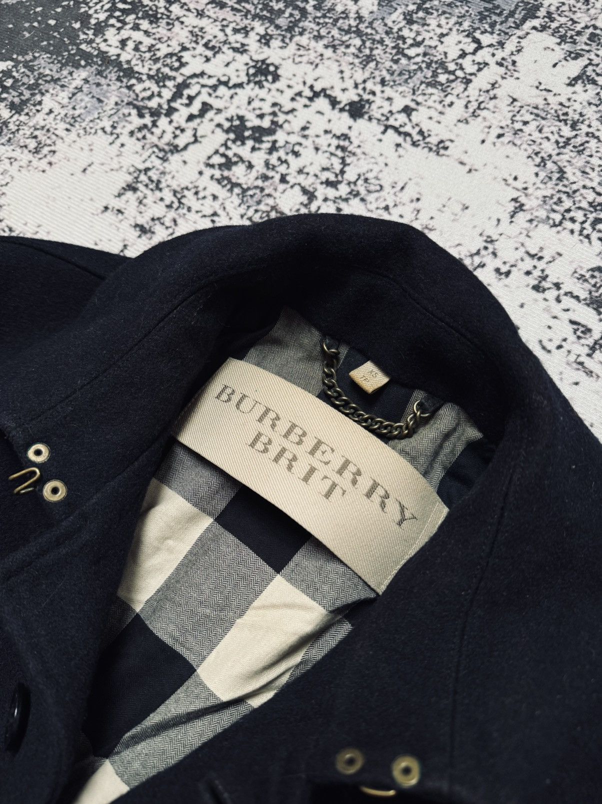 Burberry × Designer × Vintage Vintage Burberry wool Pattern Long Coat Navy XS Size US XS / EU 42 / 0 - 3 Thumbnail
