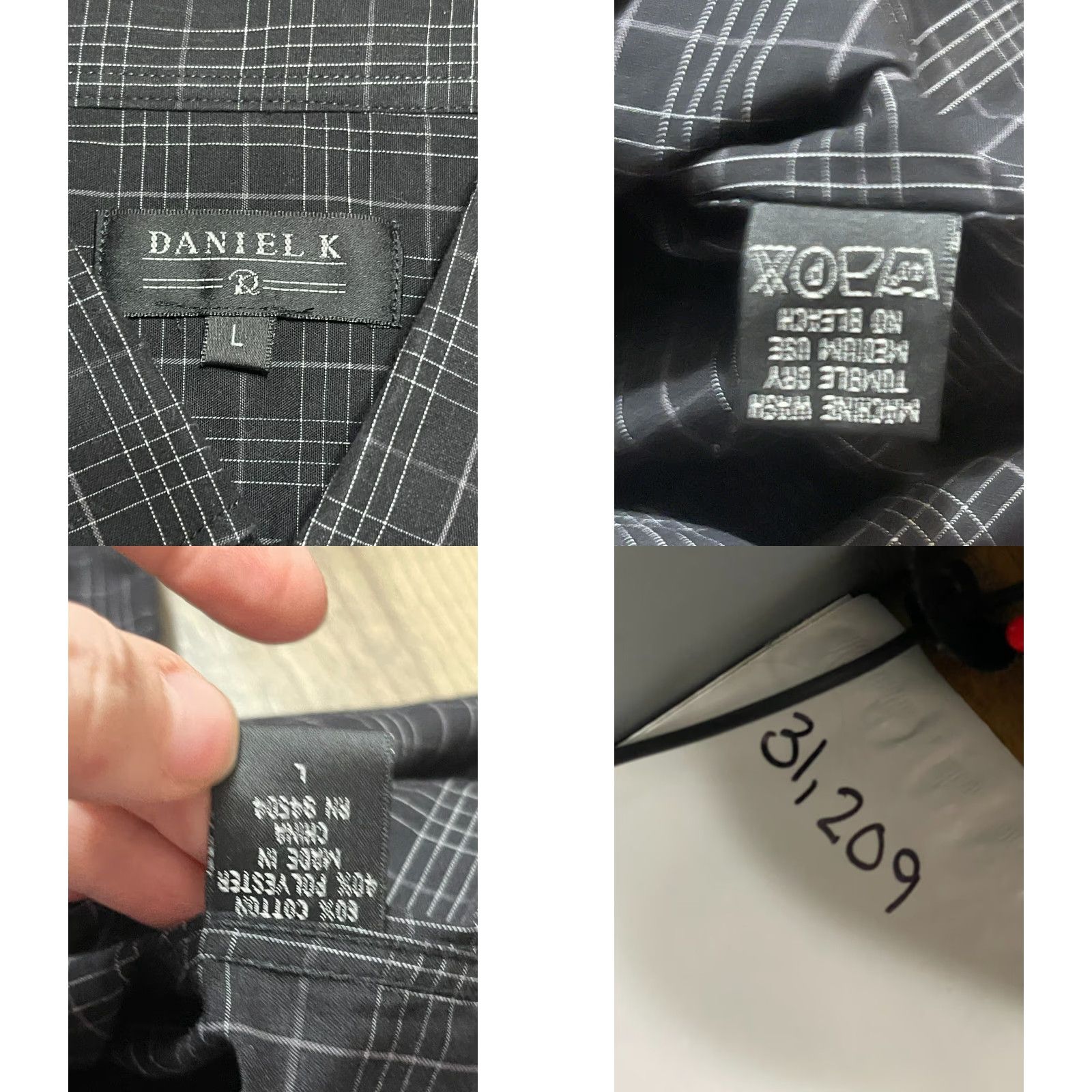 Vintage Daniel K Shirt Men L Black Plaid Button Up Long Sleeve Regular Fit Size US L / EU 52-54 / 3 - 8 Thumbnail