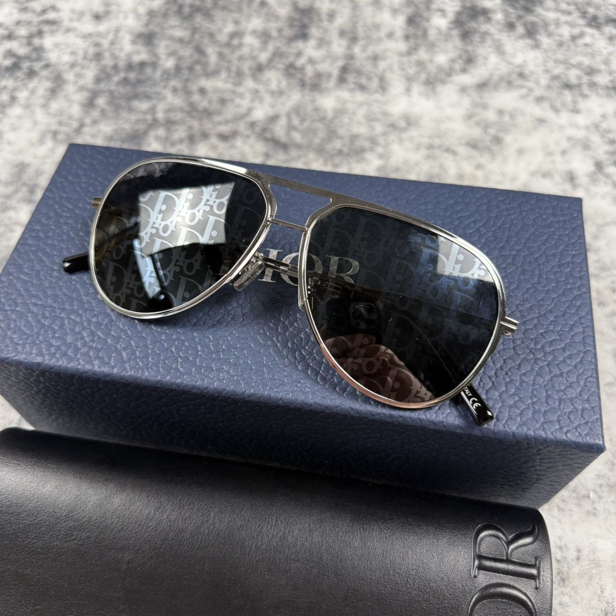 Dior Dior Aviator Sunglasses Oblique Monogram Lens Silver Size ONE SIZE - 2 Thumbnail