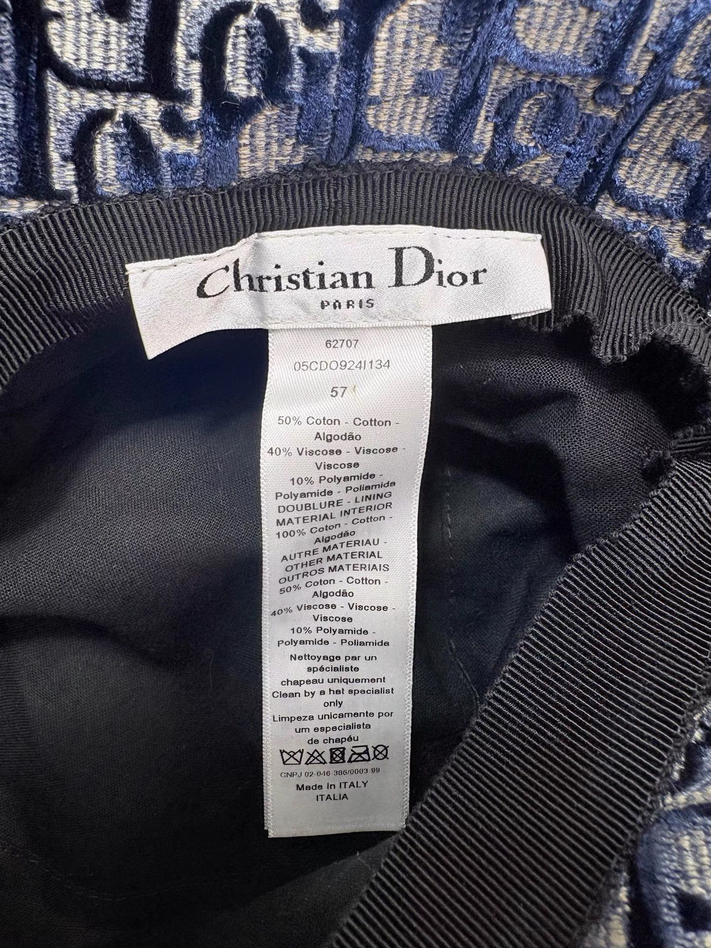 Dior DIOR Allover Logo Bucket Hat K1 Size ONE SIZE - 4 Thumbnail