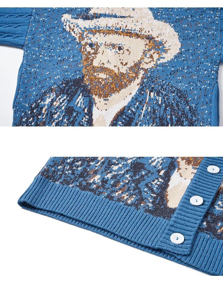 Other Van Gogh Oversized Cardigan Cute Vintage Designer Style Size M / US 6-8 / IT 42-44 - 7 Thumbnail
