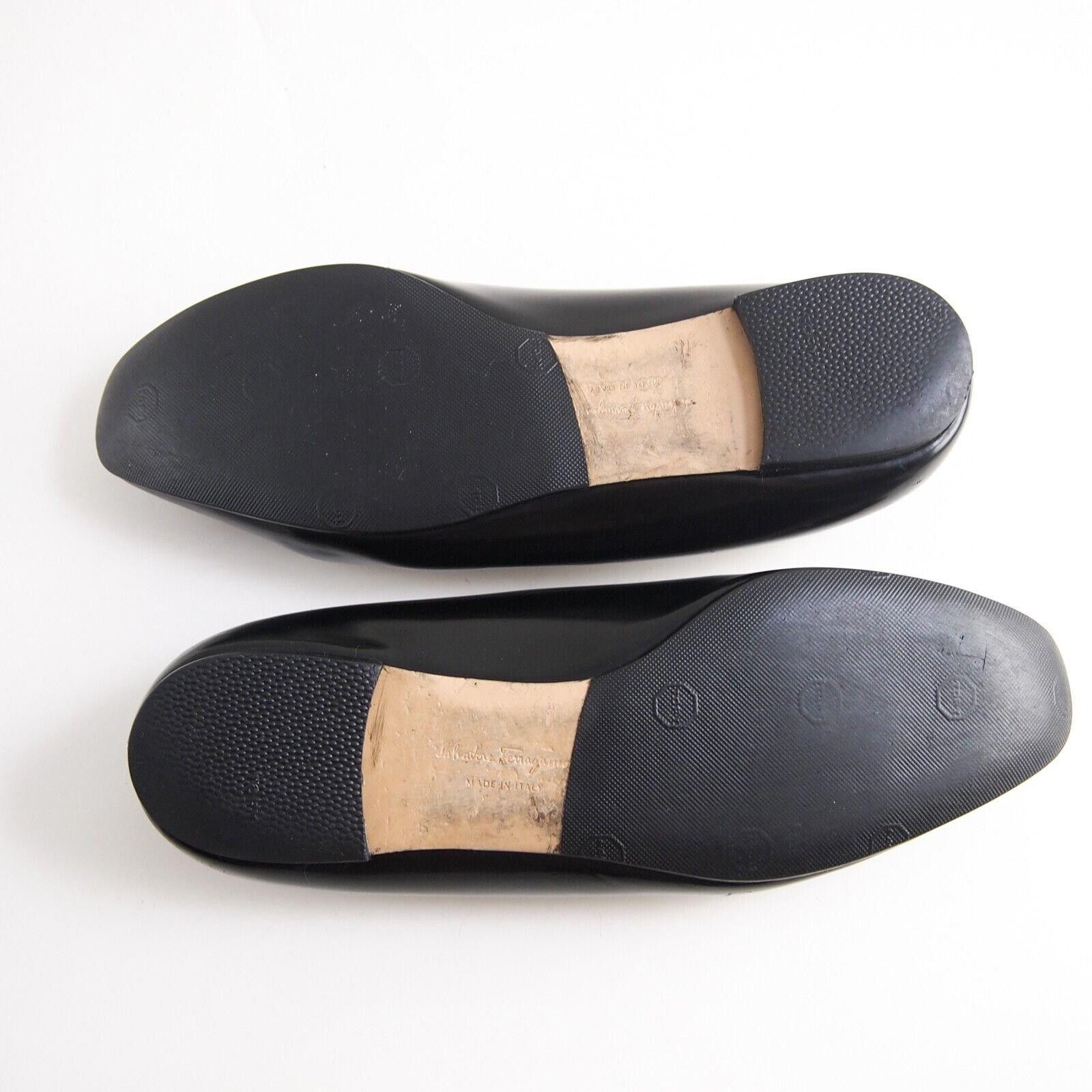 Salvatore Ferragamo Ferragamo Vara Flats Black Leather EU 38.5 US 8 D Size US 8 / IT 38 - 9 Thumbnail