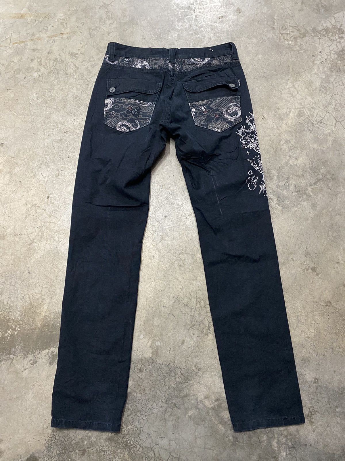 If Six Was Nine × Le Grande Bleu (L.G.B.) × Tornado Mart Jeans Japan Big Train Dragonfly Embroidery Sukajan Size US 32 / EU 48 - 7 Thumbnail