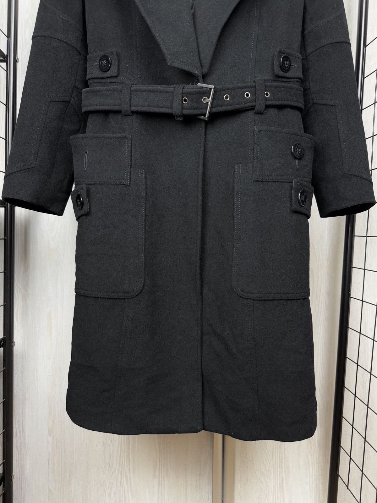 Antonio Berardi Antonio Berardi Virgin Wool Black long asymmetrical coat 40 Size S / US 4 / IT 40 - 3 Thumbnail